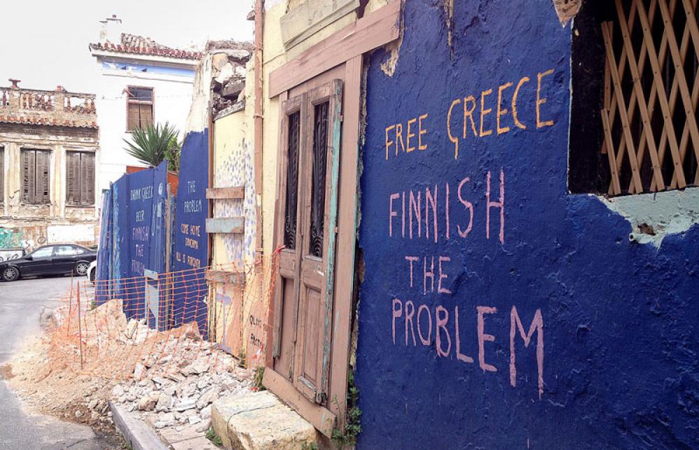 Graffiti ateenalaisessa seinässä