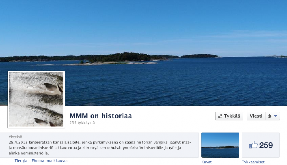 MMM on historiaa -sivu Facebookissa.