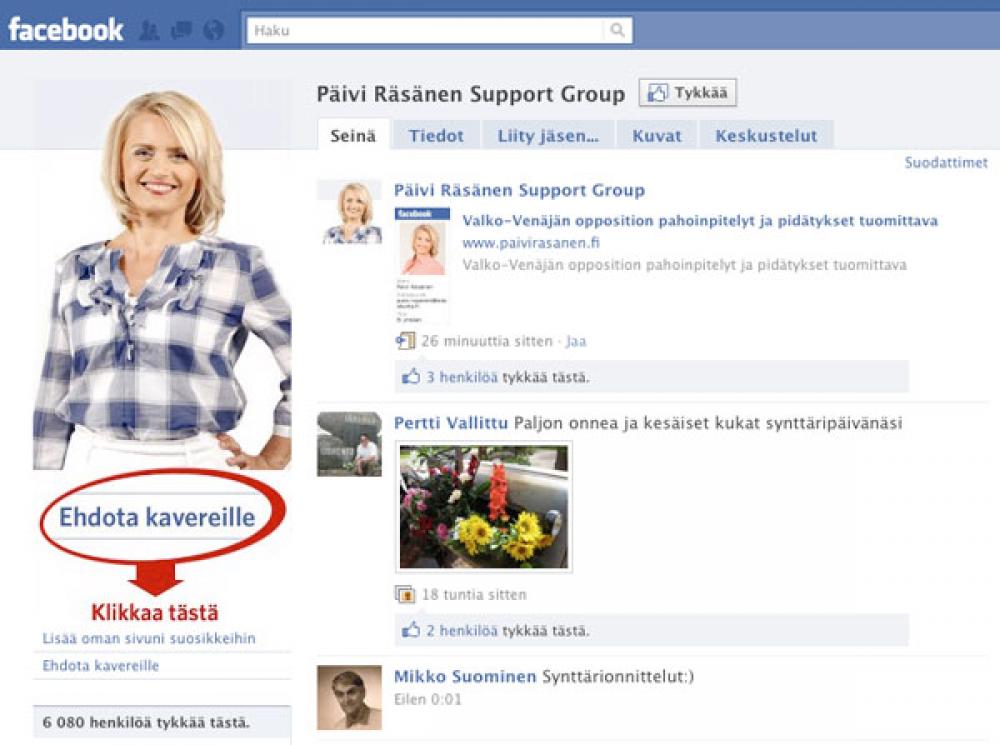 Päivi Räsäsen Facebook-sivu.