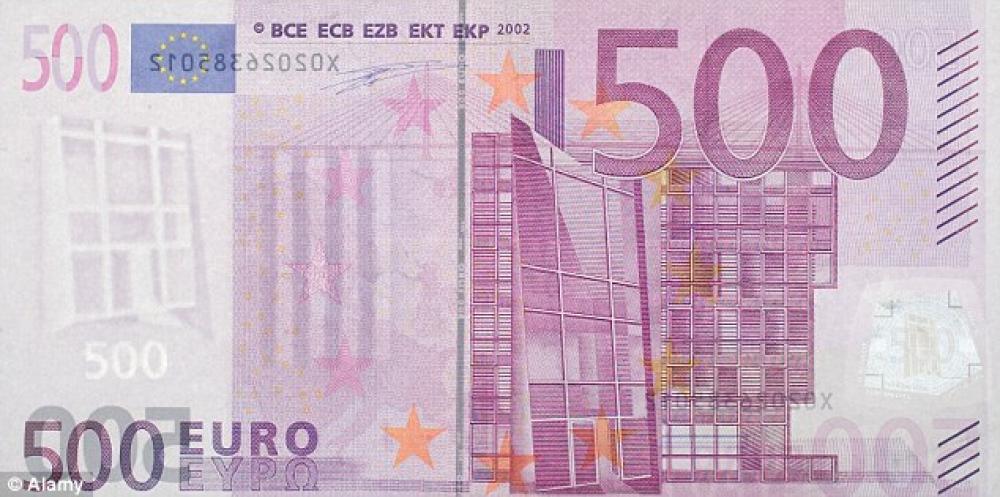 Viiden sadan euron seteli.