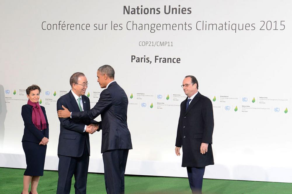 Christiana Figueres, Ban Ki-moon, Barack Obama ja François Hollande