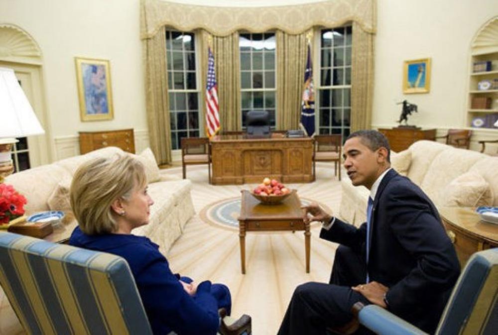 Hillary Clinton ja Barack Obama.