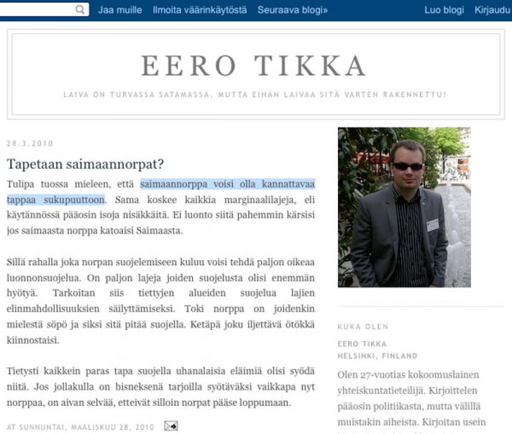 Eero Tikan blogi.