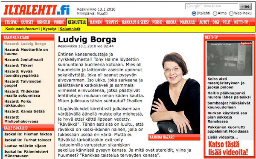 Katrina Hazardin -kolumni Iltalehden verkkosivuilla.