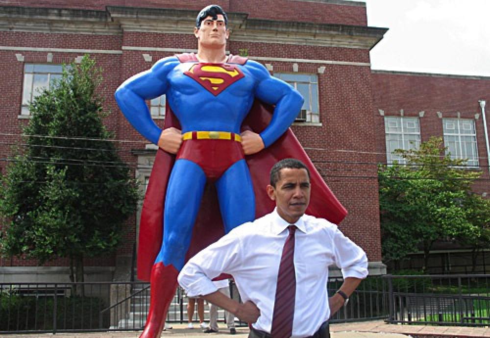 Supermies ja Barack Obama.