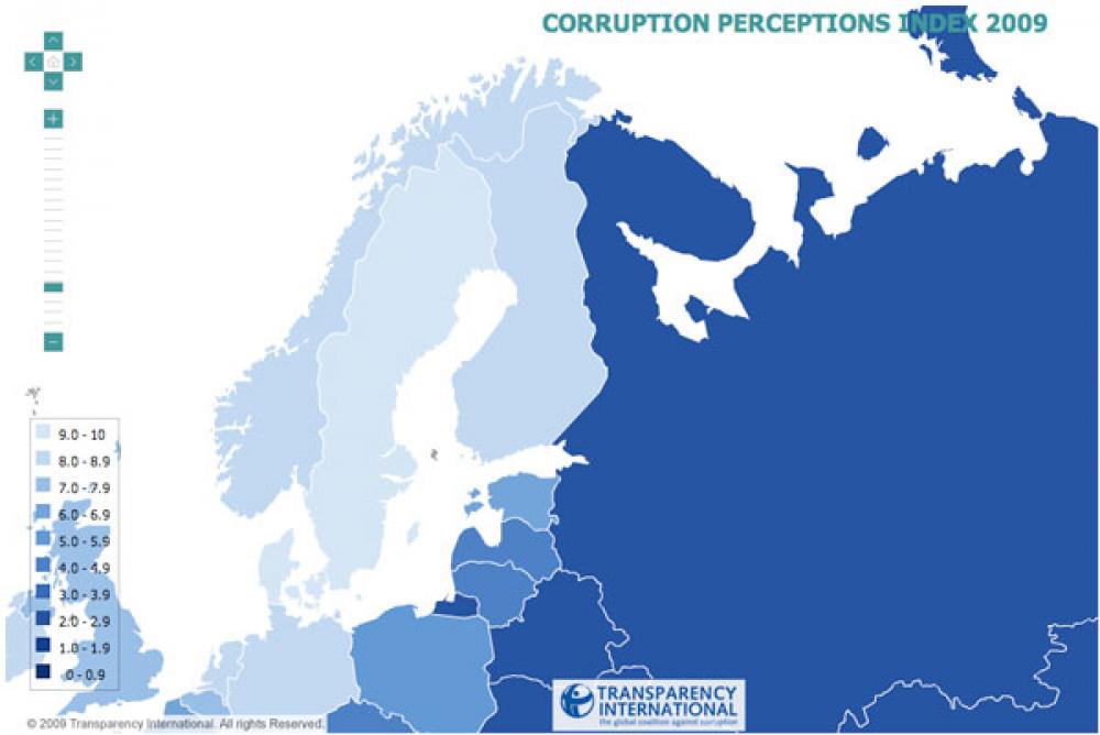 Sininen korruptiokartta.