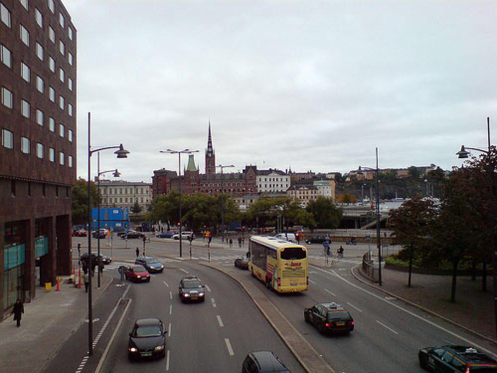 Liikennettä Tukholmassa.