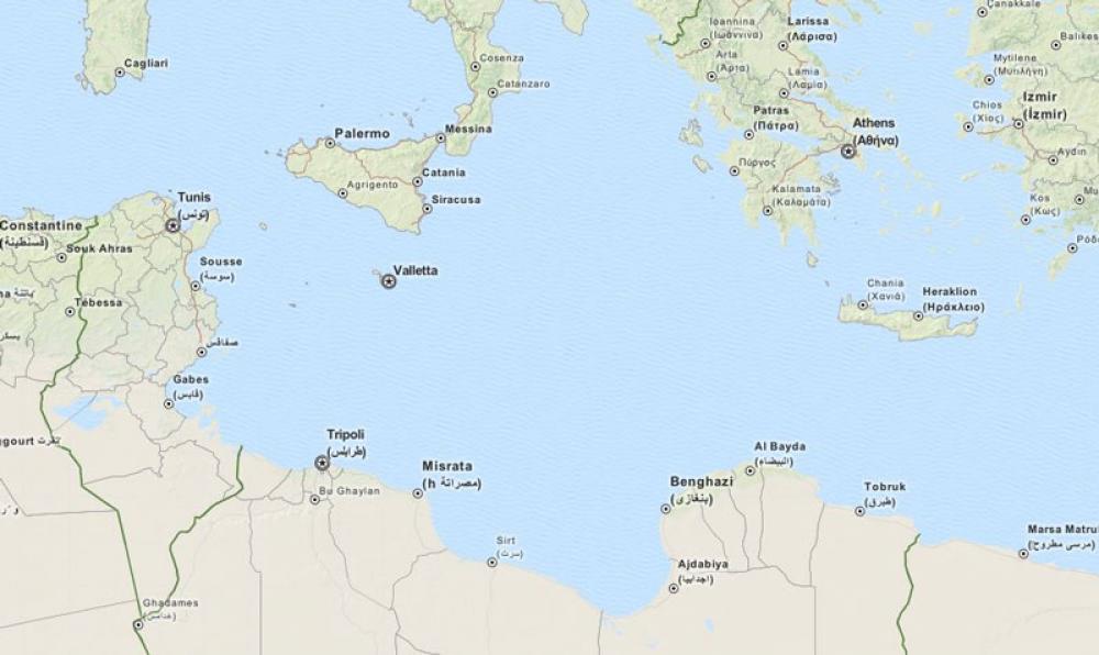 Kartta Libyan rannikosta