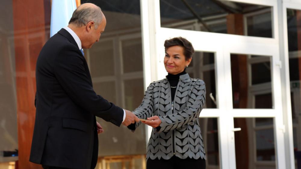 Laurent Fabius ja Christiana Figueres